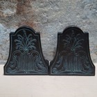 Vintage Pair Floral Rose Pot Metal Bronze Bookends