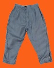Vintage 1950s Blue  Black  White Striped Capris Cotton Petal Pushers 28    Waist