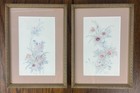 Vintage Mary Vincent Bertrand Signed   Numbered Watercolor Floral Framed Prints