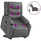 Electric Stand Up Massage Recliner Chair Armchair Cream Faux Leather Vidaxl