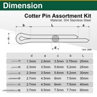 200 Pack Cotter Pin Assortment Kit  Stainless Steel R Clips And Hitch Pin Cli   