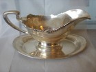 Heavy Black  Starr   Frost Sterling Silver Gravy Boat W  Sterling Under Tray