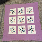 Vintage Quilt Handmade Morning Glory Purple Usable Cutter Or Repair 75  X78 