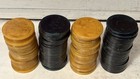 Set 96 Antique Vintage Marbled Butterscotch   Green Bakelite Poker Chips 399g