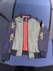 American Stitch Dragon Embroidered Satin Bomber Jacket Black