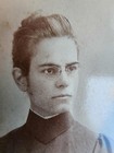 Serious Young Woman In Glasses - 4cabinet Card Photos-