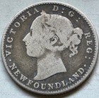 1888 Newfoundland 10 Cents Silver Coin - Queen Victoria Key Date Low Mintage