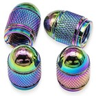 4pcs Colorful Tire Valve Stem Caps  Universal Aluminum 4 Pcs Bullet - Colorful