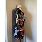 Vintage Abstract Print Scoop-neck Mini Dress - Multicolor