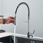 Chrome Single Handle hole Kitchen Sink Faucet Pull Down Sprayer Swivel Mixer Tap