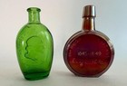 2 Wheaton Nj Miniature Bottles Green George Washington  iridescent James Polk