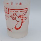 Vintage Frosted Shot Glass 4 Oz Say When  Hazel Atlas Red
