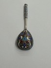Antique Imperial Russian Silver Cloisonn   Enamel Spoon 3 25 Inches