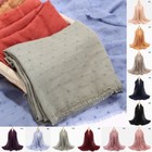 5pcs Women Cotton Scarf Hijab Solid Color Shawls Muslim Scarves Wraps Headscarf