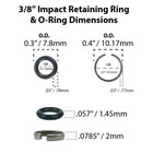 3 8  Impact Wrench Socket Retainer Retaining Ring With O-ring - 3 Sets