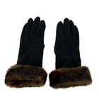 Ralph Lauren Black Dark Brown Wool Nylon Cashmere Acryl Women s Gloves