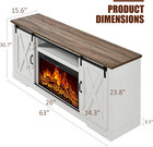 Fireplace Tv Stand With Sliding Barn Door For Tvs Up To 73   Farmhouse 63  Firep