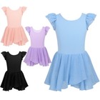 Toddler Girls Gymnastics Leotard Dress Ballet Dance Tutu Skirt Dancewear Costume