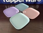 Tupperware Vintage Square Luncheon Dessert Plate 8  Pastel Color Set Of 4 New