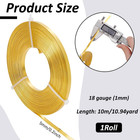 32 Feet 5mm Wide Flat Jewelry Craft Wire 18 Gauge Gold Metal Aluminum Wire Fo   