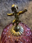 Vintage Glass   Ceramic Boudouir Lamp In The Style Of Michelotti Good Condition