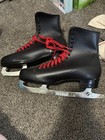 Men   s Imperial Size 12 Figure Ice Skates Black red With Lace-up Hard Shell Pair
