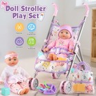 Baby Doll With Stroller Set For Realistic Pretend Play 12 5 Inches  Pink 