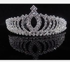 Silver Princess Bridal Crystal Wedding Hair Tiara Crown Prom Veil Headband S8c9