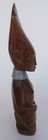 African Hand Carved Wood Letter Opener Folk Art Neck Rings Wood   Metal Vintage 