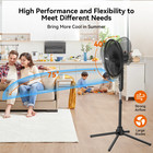 16  3-speed Oscillating Pedestal Fan With Folding Base  Adjustable Height And Ti