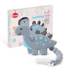 Baby Teething Toys Dinosaur Teether Silicone Pacifier Clip Set For 3-12 Months