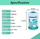     Us Stock    500x Ls14250 1 2 Aa 3 6v Lithium Battery 1200mah  Ls 14250