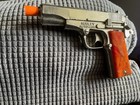 Vtg Hubley Automatic  45 Cap Gun Toy Pistol Great Chrome   Grips