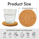 Coasters Set Of 4 For Drinks  Cotton Woven 4 Colors Absorbent Boho Camel