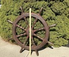 Antique Ship s Helm Wheel Captain s 18-19th C  Wood   Iron Maritime Nautical 40 