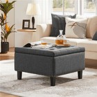 Modern Storage Ottoman Bench W  Button-tufted Seat Living Room Entryway New