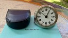 Vintage Tiffany   Co  Travel Alarm Clock With Leather Case
