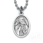 Saint Peter   St Paul Reversible Medal Pendant Necklace Italy W 24  Ball Chain