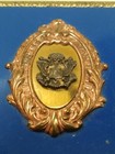 Vtg Ww2 Era Blue Enamel Golden Toned Sweetheart Powder Puff Compact Very Nice 