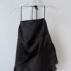 Lorena Saravia X H m Size M Black Satin Asymmetric Camisole Top 1295455-001-09-2