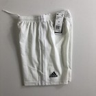 Adidas Youth Short White Black Adidas Logo Athletic Active Gym Soccer Run Train   