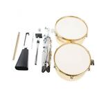 Glarry Percussion 13    14  Timbales Drum Set With Stand And Cowbell Golden