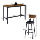 5pcs Wooden Bar Dining Set Counter Height Table Chair Home Furniture Kitchen Us