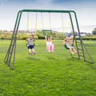 Metal Swing Set For Kids Outdoor Backyard Playground Set Easy Install All-in-1