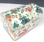 Vtg Daher Floral Tin Metal Storage Box Hinged Lid England 6 1 2    X 4 1 4    X 4   