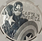 2019 Ngc Gem Uncirculated Captain America 1 Oz Silver Coin First Releases  642