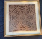 Vintage Framed Botanical Textile Wall Art Fabric Panel Boho Traditional Decor