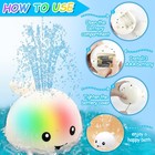 Light Up Baby Bath Toys Whale Sprinkler For Toddlers Kids Boys Girls