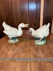 Set Pair Ducks Ceramic Vintage Figurine Hand Painted