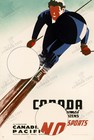 Canada Welcomes Us Citizens 1940 Skiing Travel Poster Art Print Retro
